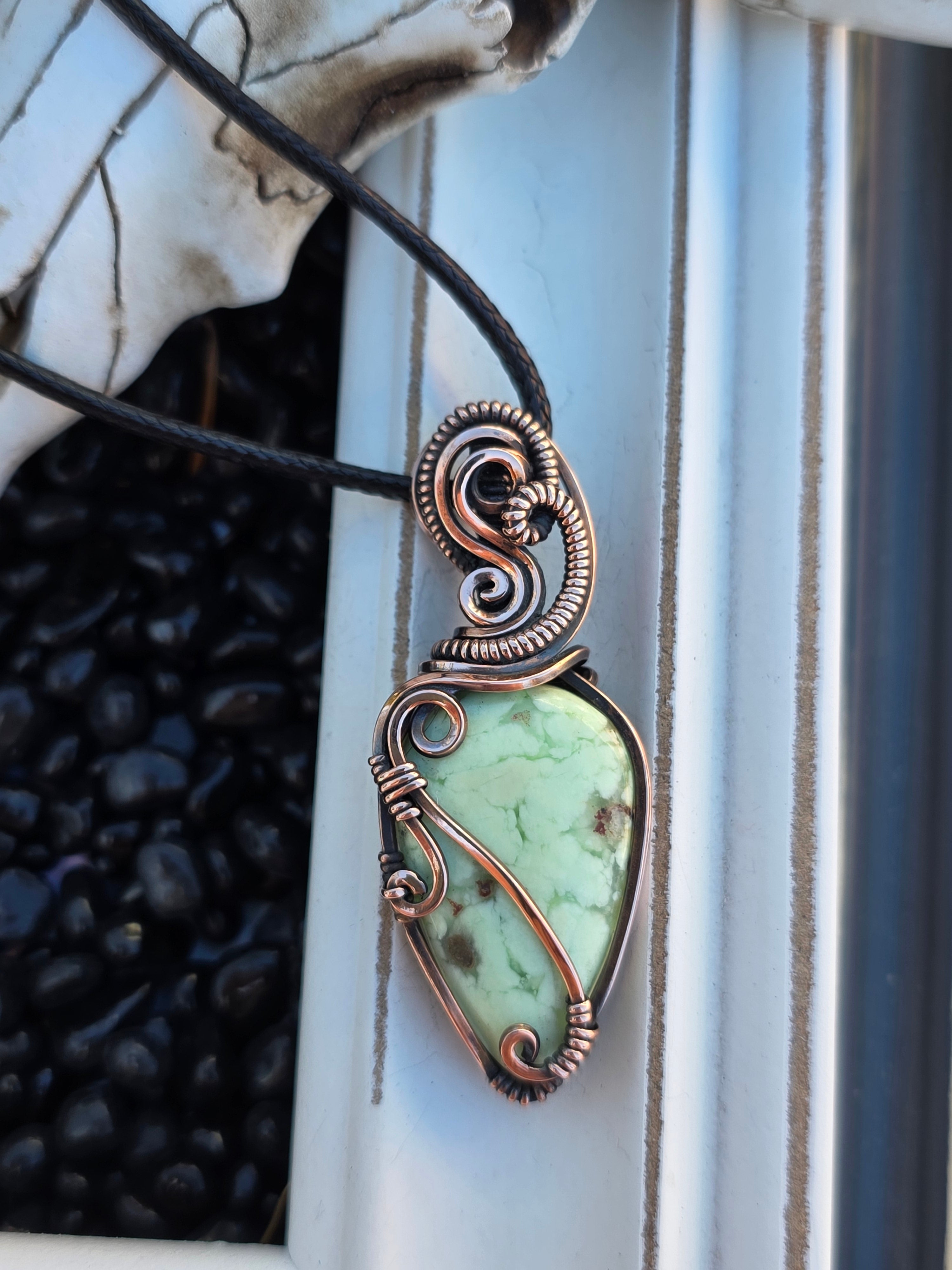 Lemon Chrysoprase in Copper