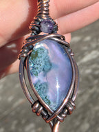 Lavender Moss Agate Doublet with Amethyst