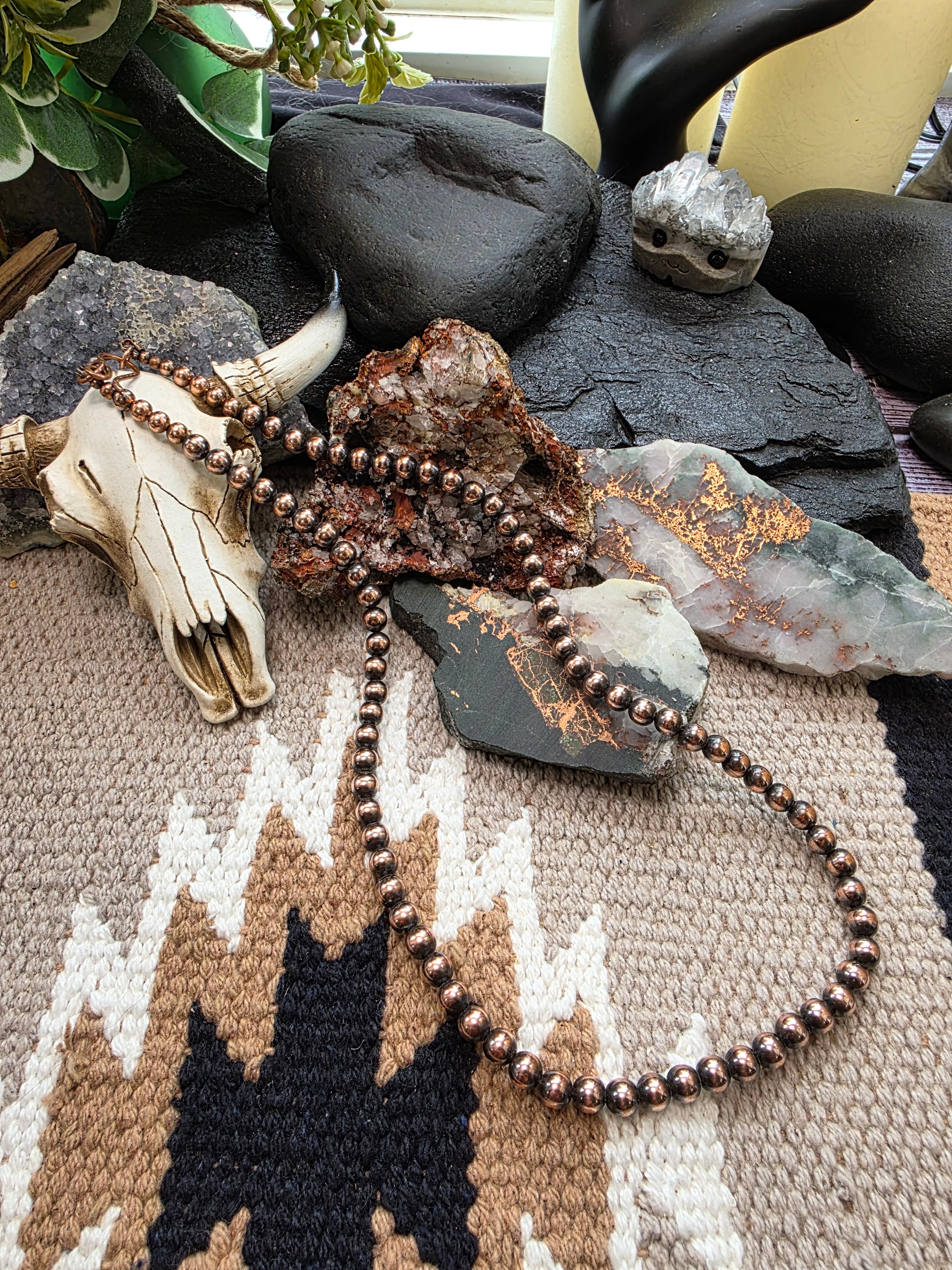 21" Copper 6mm Beaded
