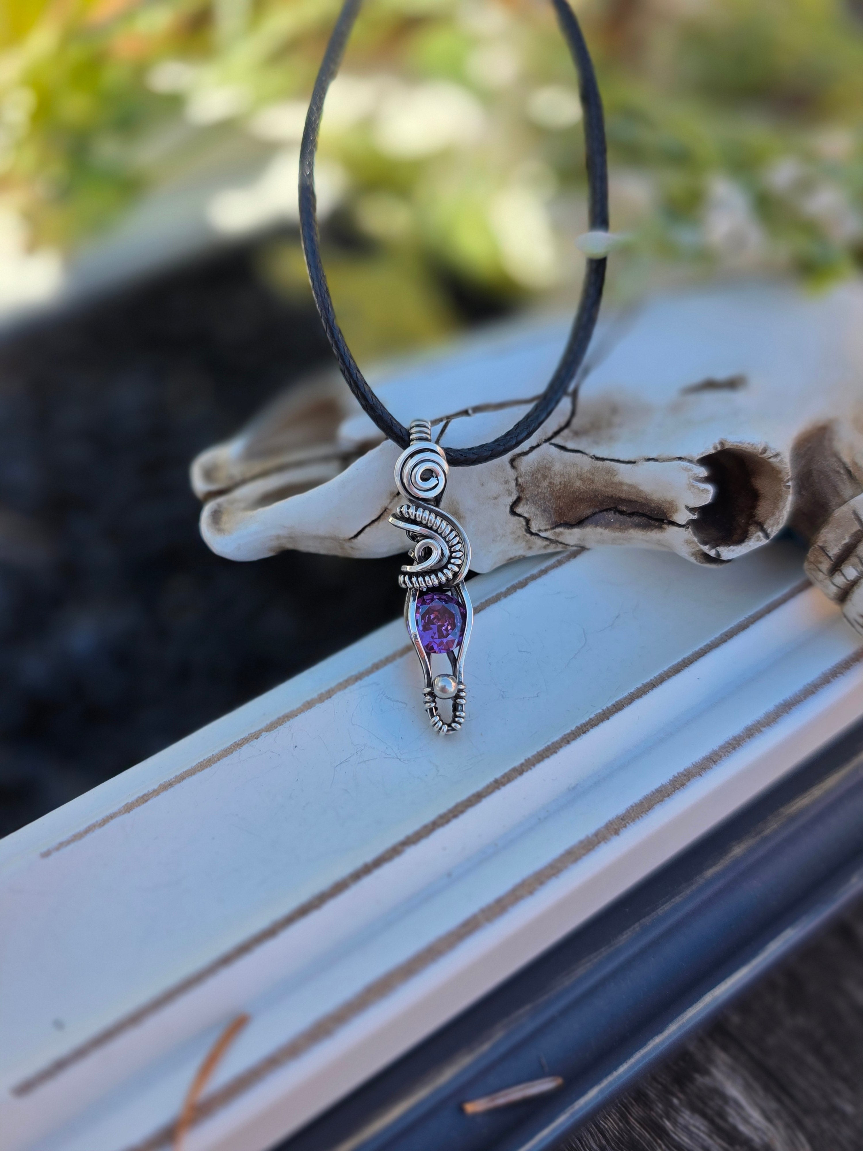 Amethyst CZ Sterling Sivler Pendant