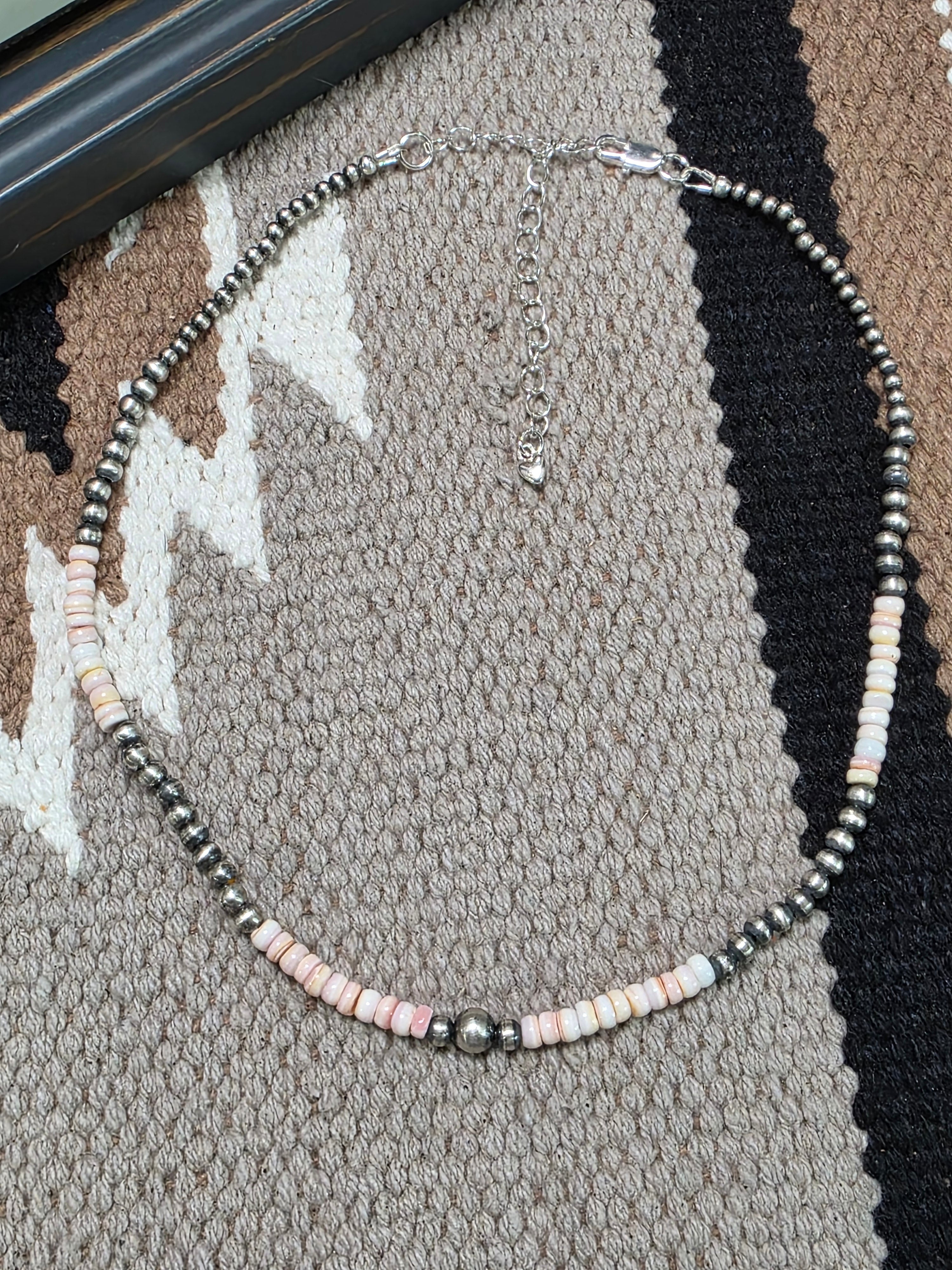 Pink Conch and Sterling Choker