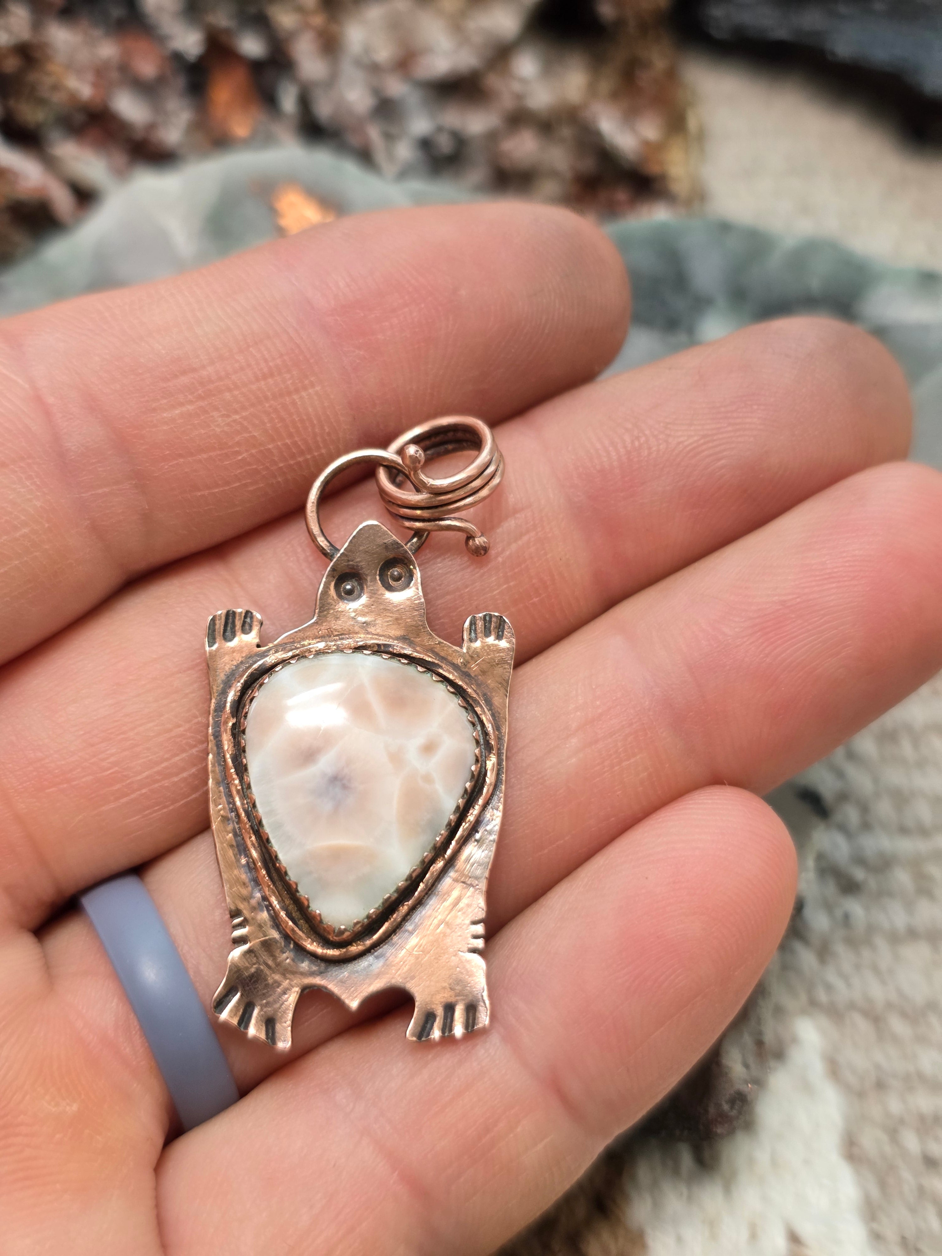 Handmade Copper Turtle| Thompsonite