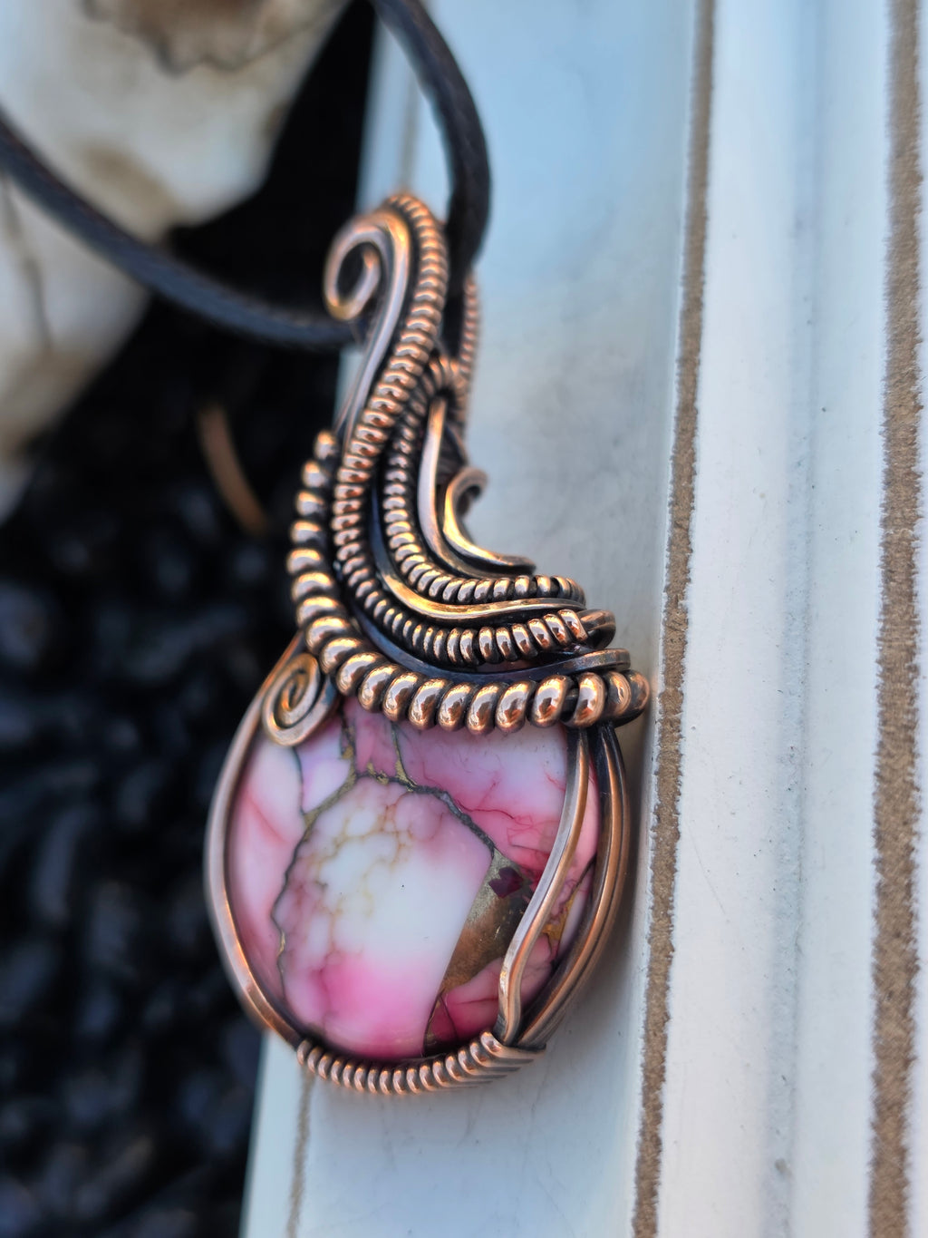 Rose Dhalia Turquoise Pendant - Unique Artisan