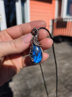 Blue Labradorite Copper Pendant