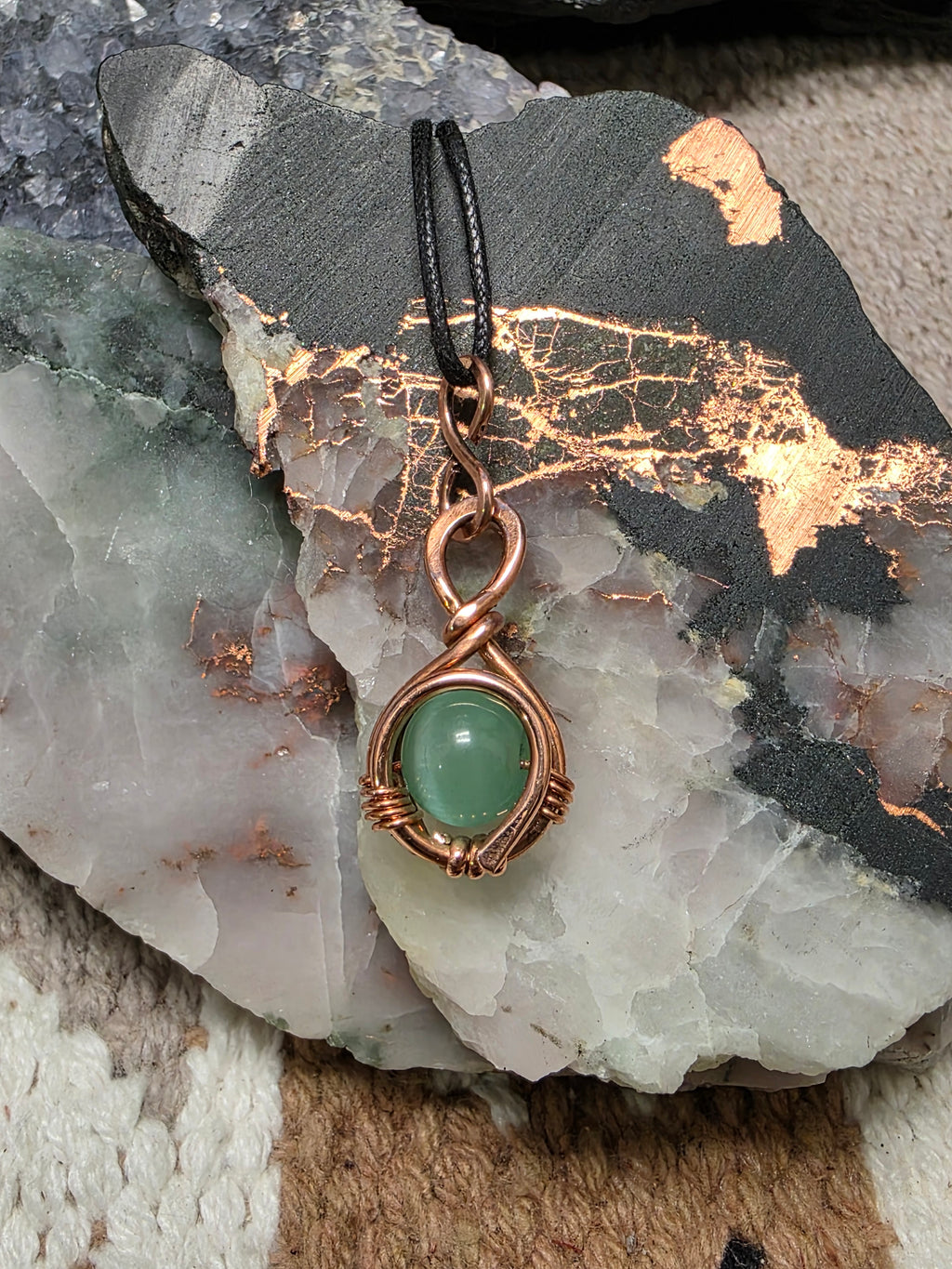 "Orbit" Aqua Cats Eye Pendant