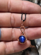 "Orbit" Blue Cats Eye Pendant