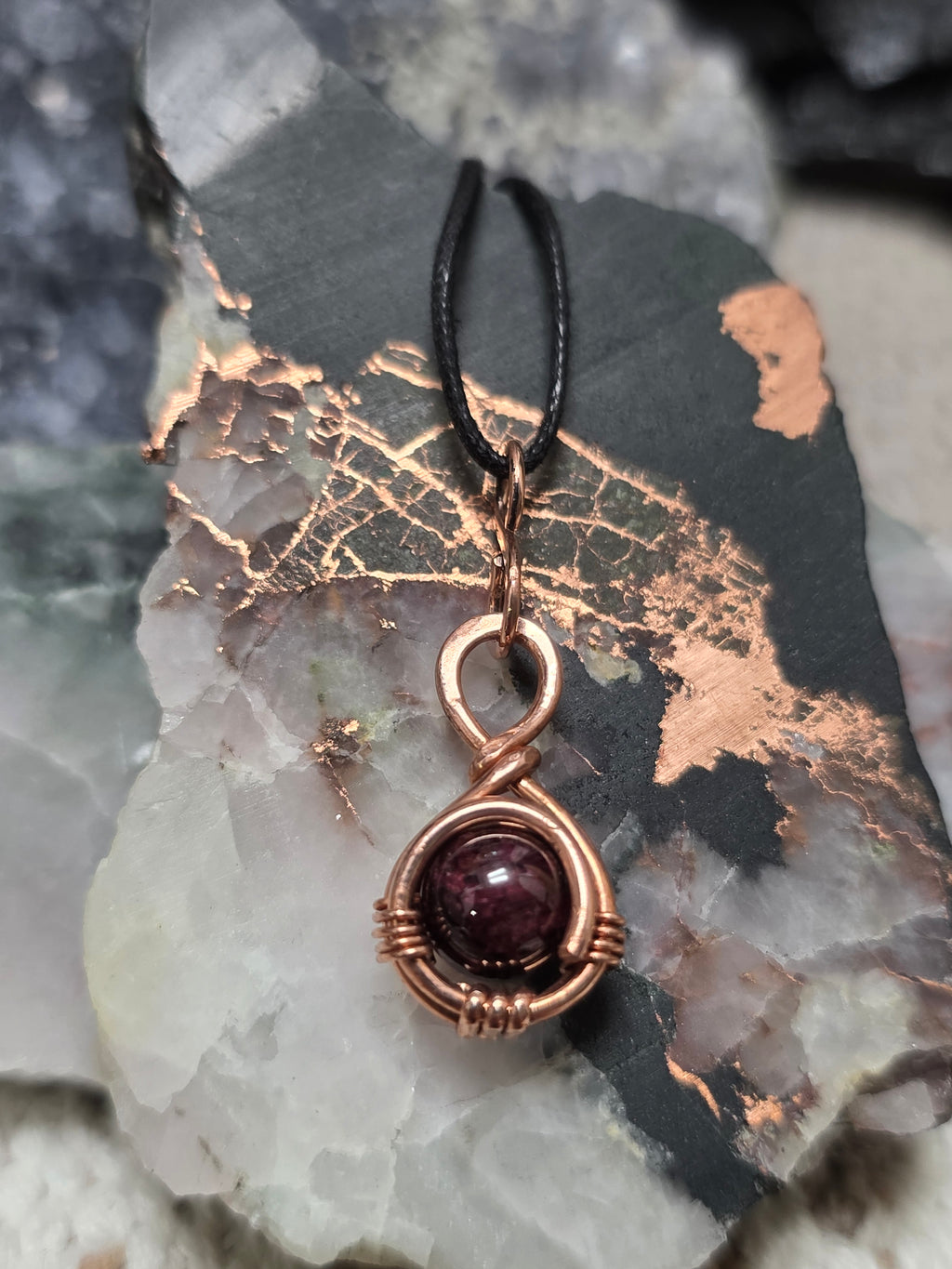 "Orbit" Garnet Pendant