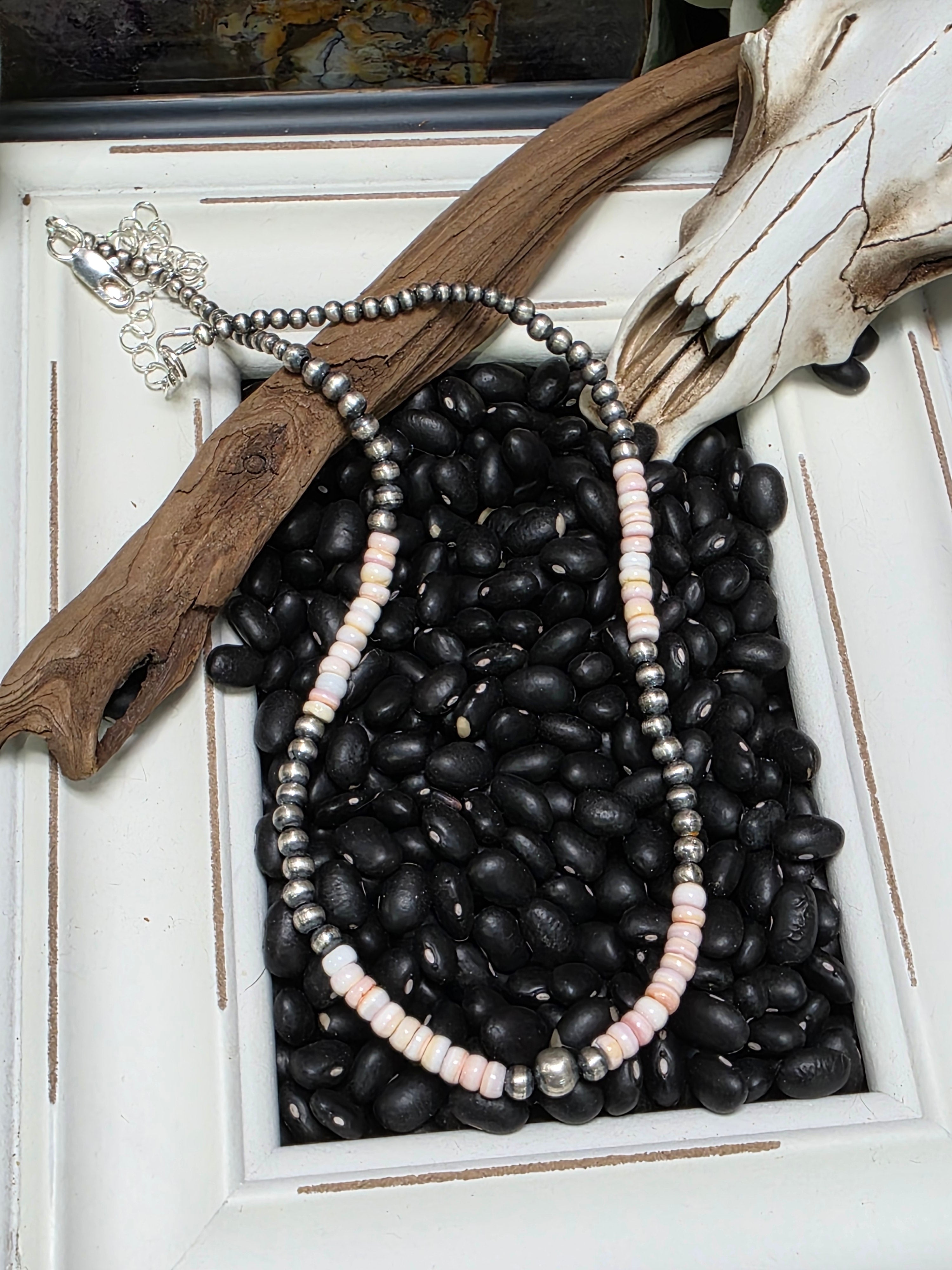 Pink Conch and Sterling Choker