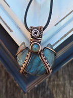 Crescent Double Labradorite Pendant