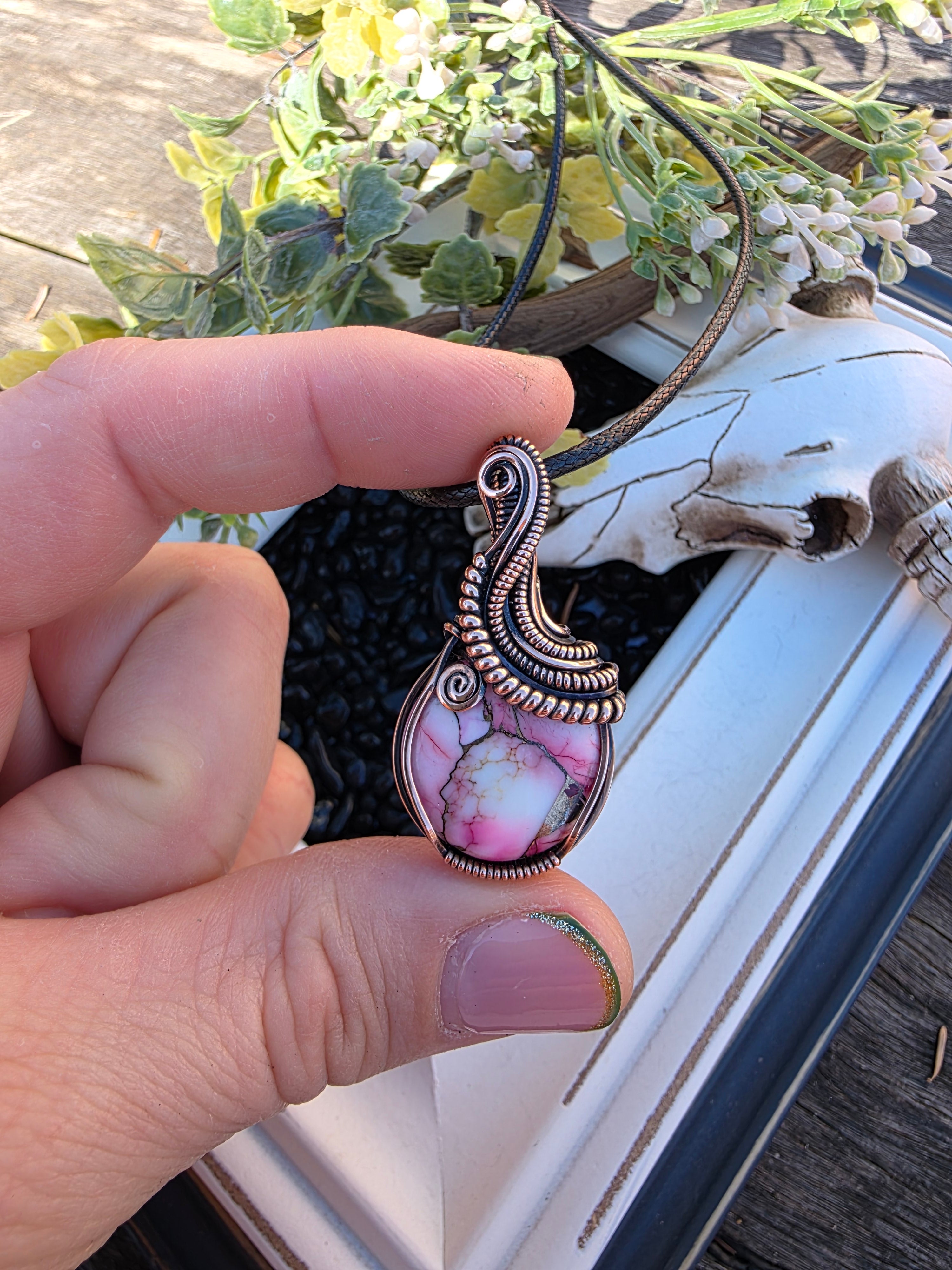 Rose Dhalia Turquoise Pendant - Unique Artisan