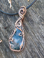 Moss Agate Copper Pendant