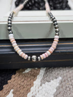 Pink Conch and Sterling Choker