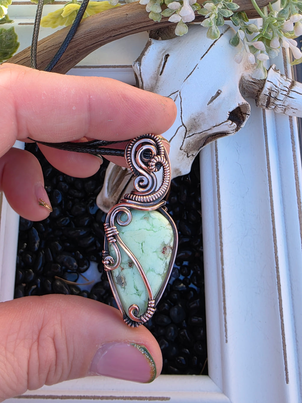 Lemon Chrysoprase in Copper
