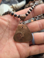 Handmade Copper Spiny Oyster Spinner Pendant | Artisan Signed Southwestern Jewelry