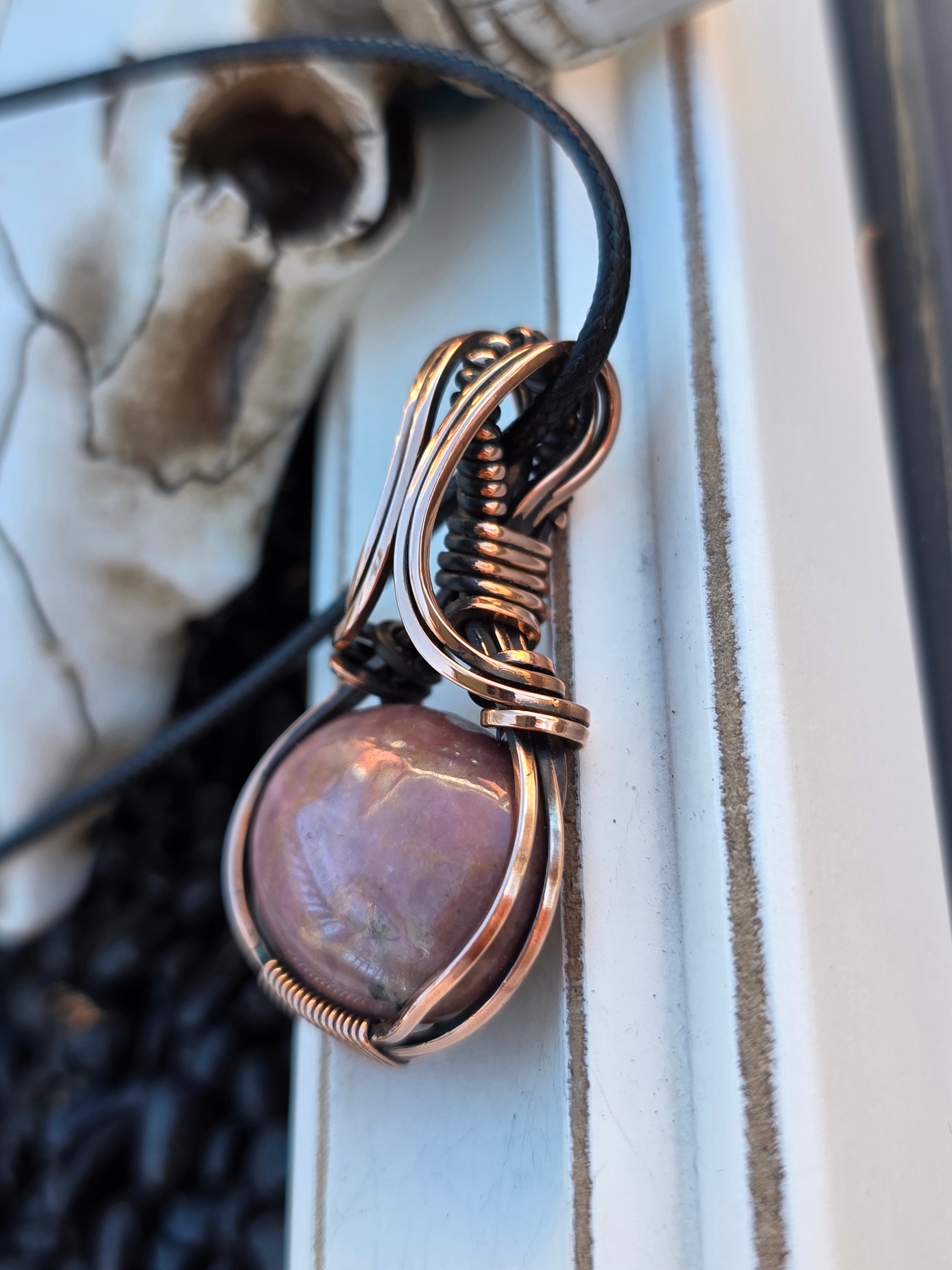 Rhodonite wrapped Copper