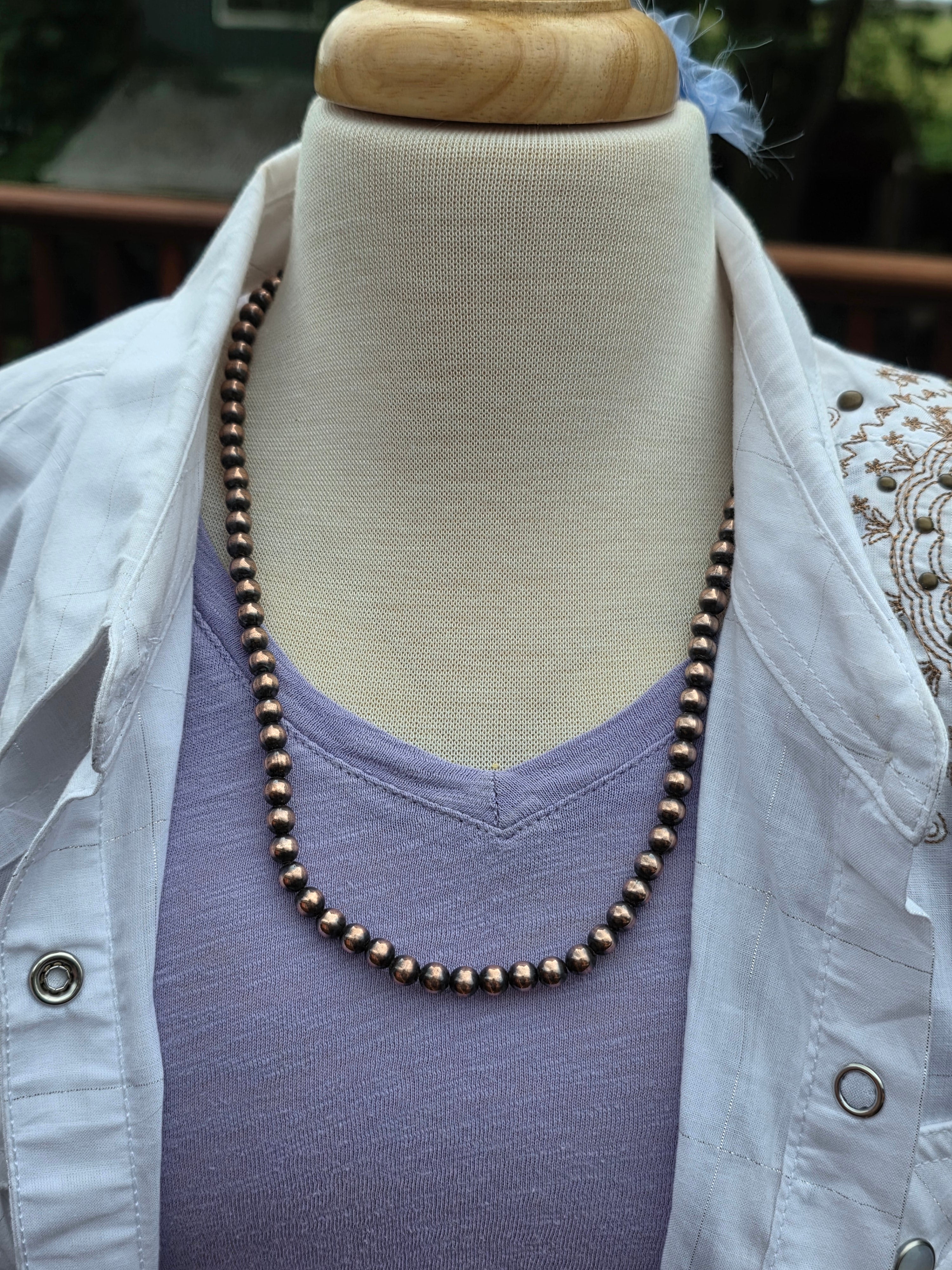 21" Copper 6mm Beaded