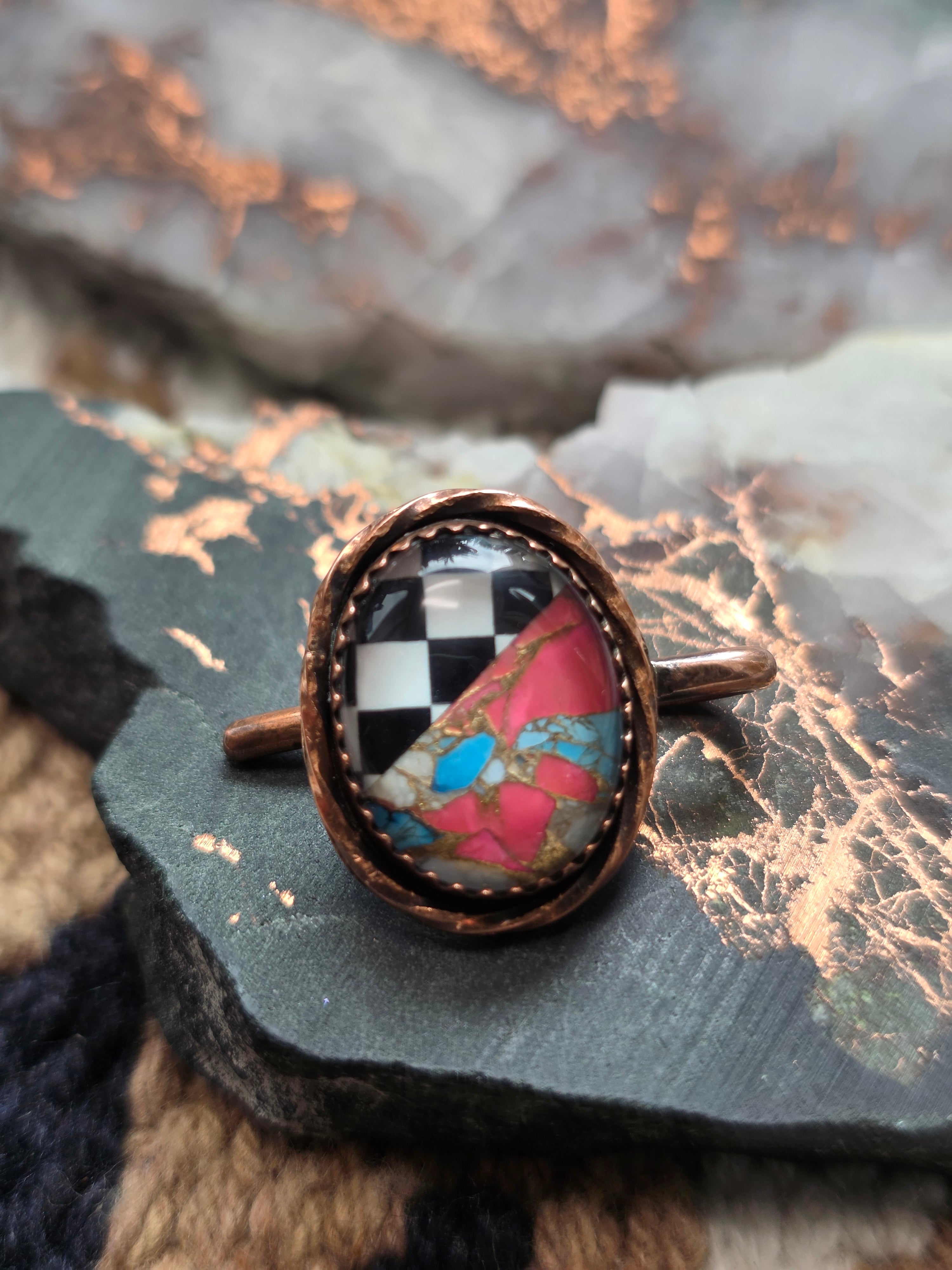 Copper Hat Clip- Onyx-Opal-Cotton Candy Mojave