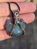 Crescent Double Labradorite Pendant