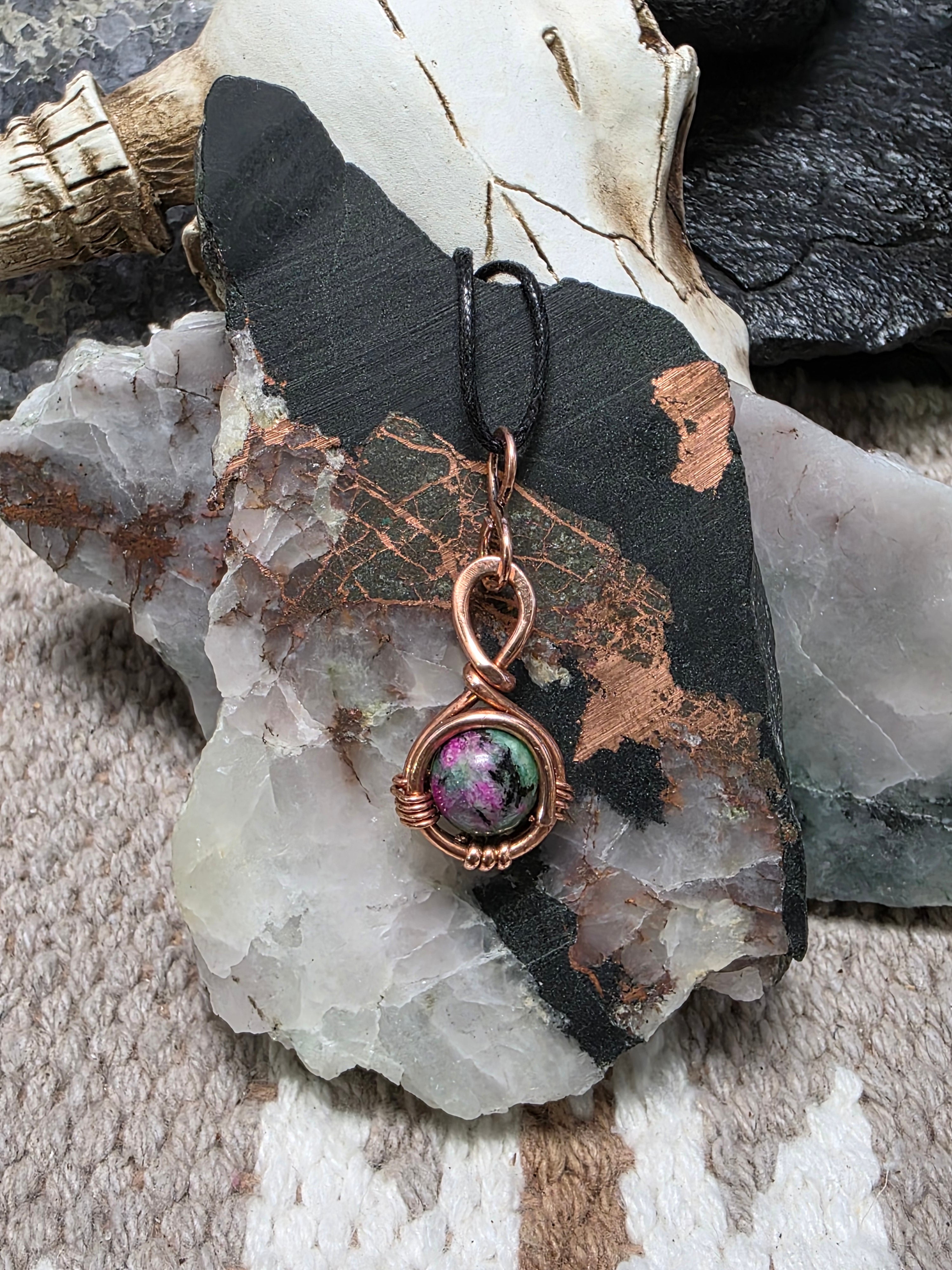 "Orbit" Ruby Zoisite Pendant