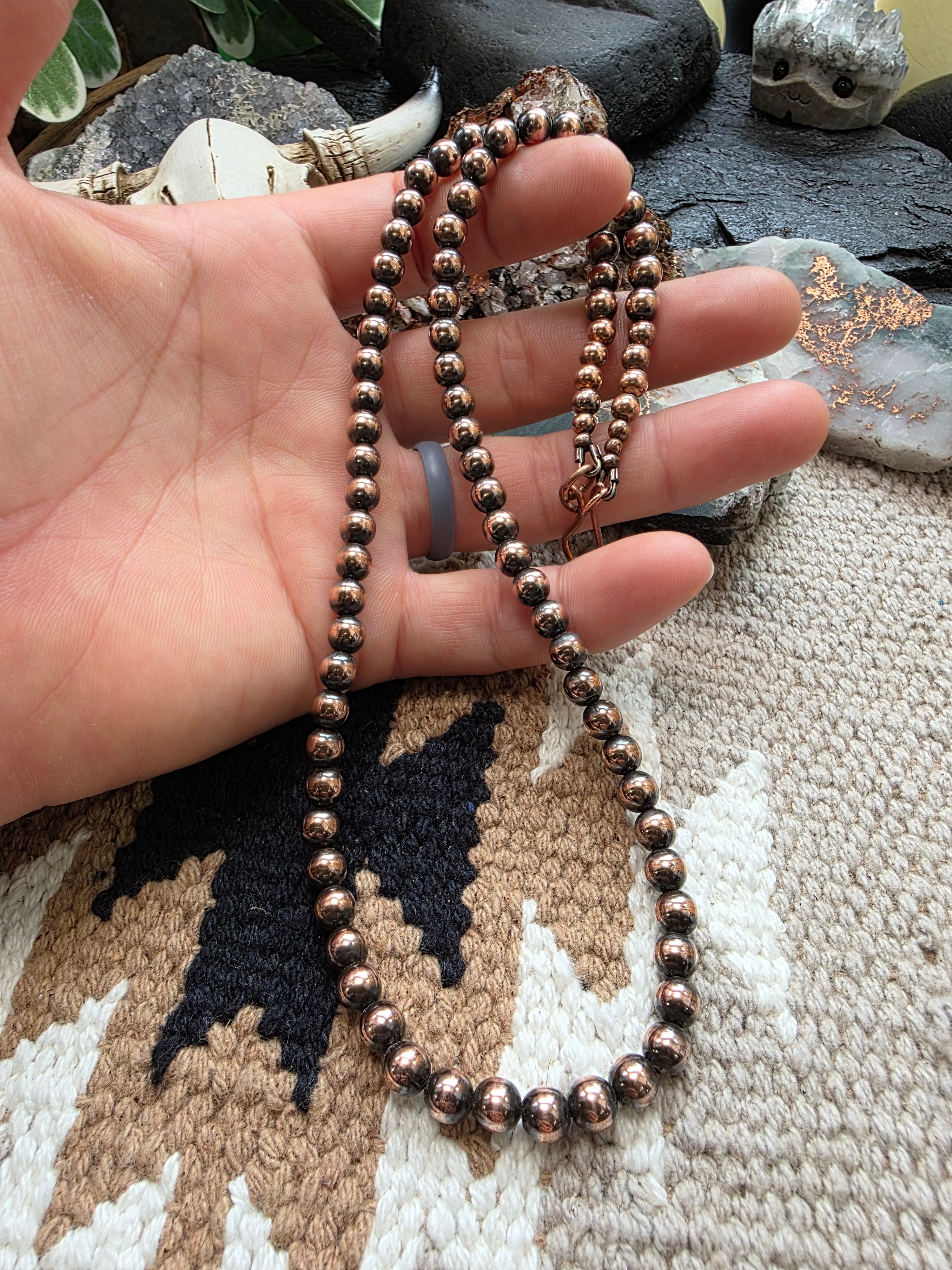 21" Copper 6mm Beaded