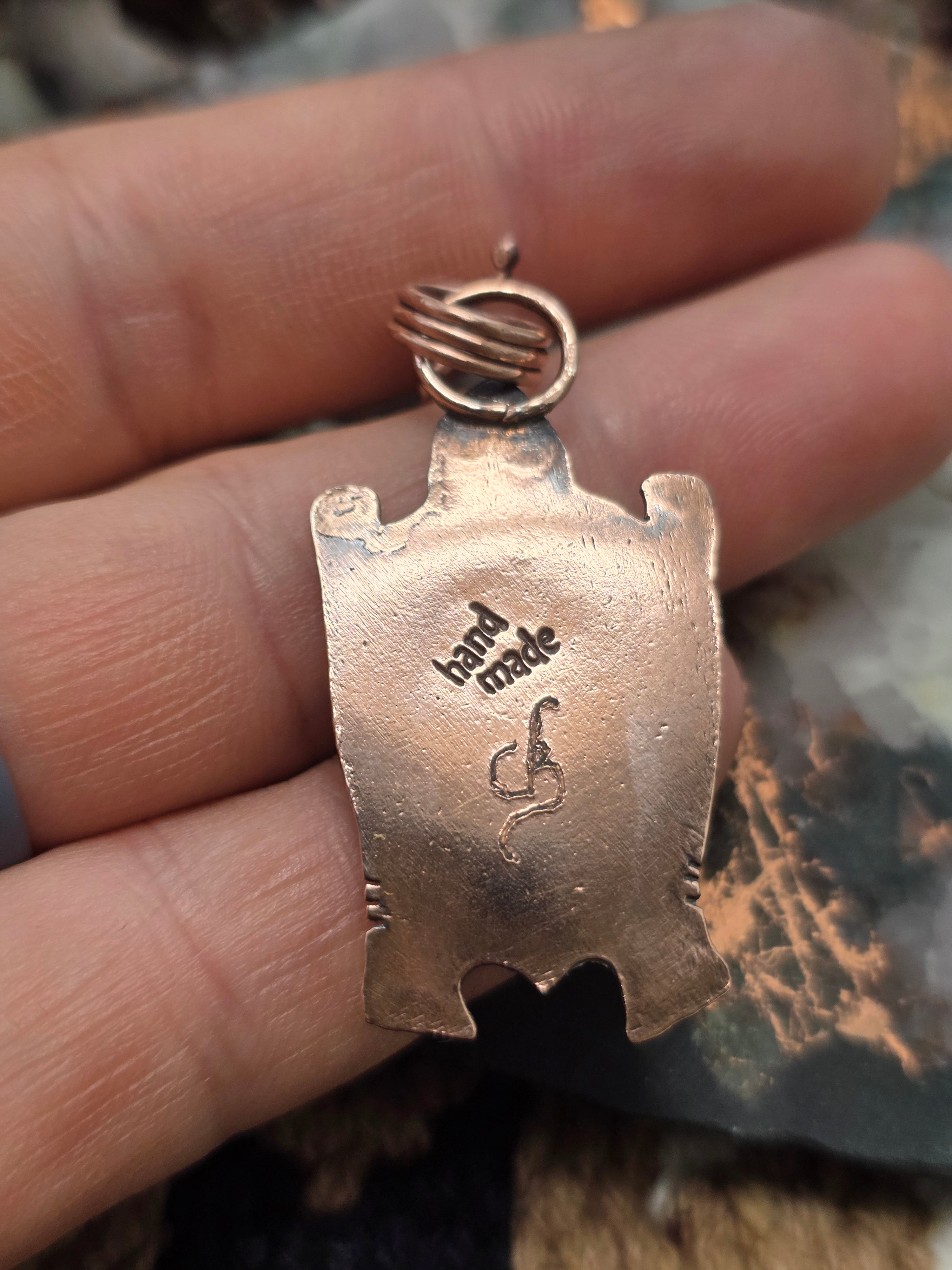 Handmade Copper Turtle| Thompsonite