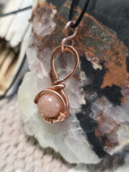 "Orbit" Peach Moonstone Pendant