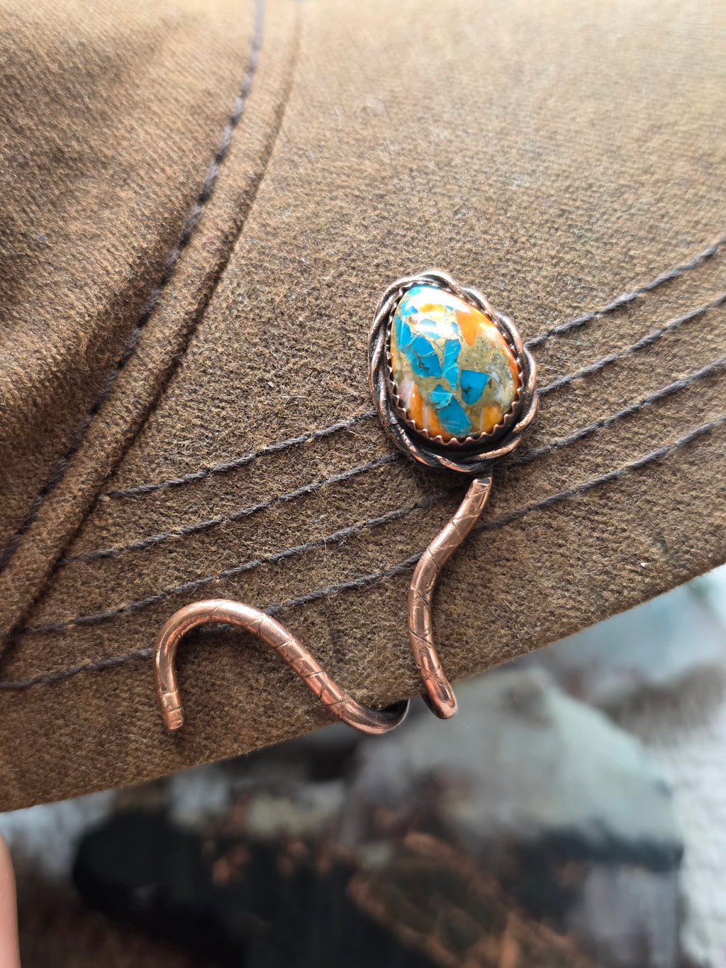 Turquoise Spiny Oyster Hat Clip
