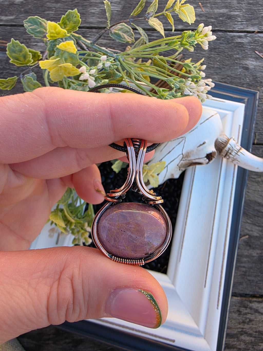 Rhodonite wrapped Copper