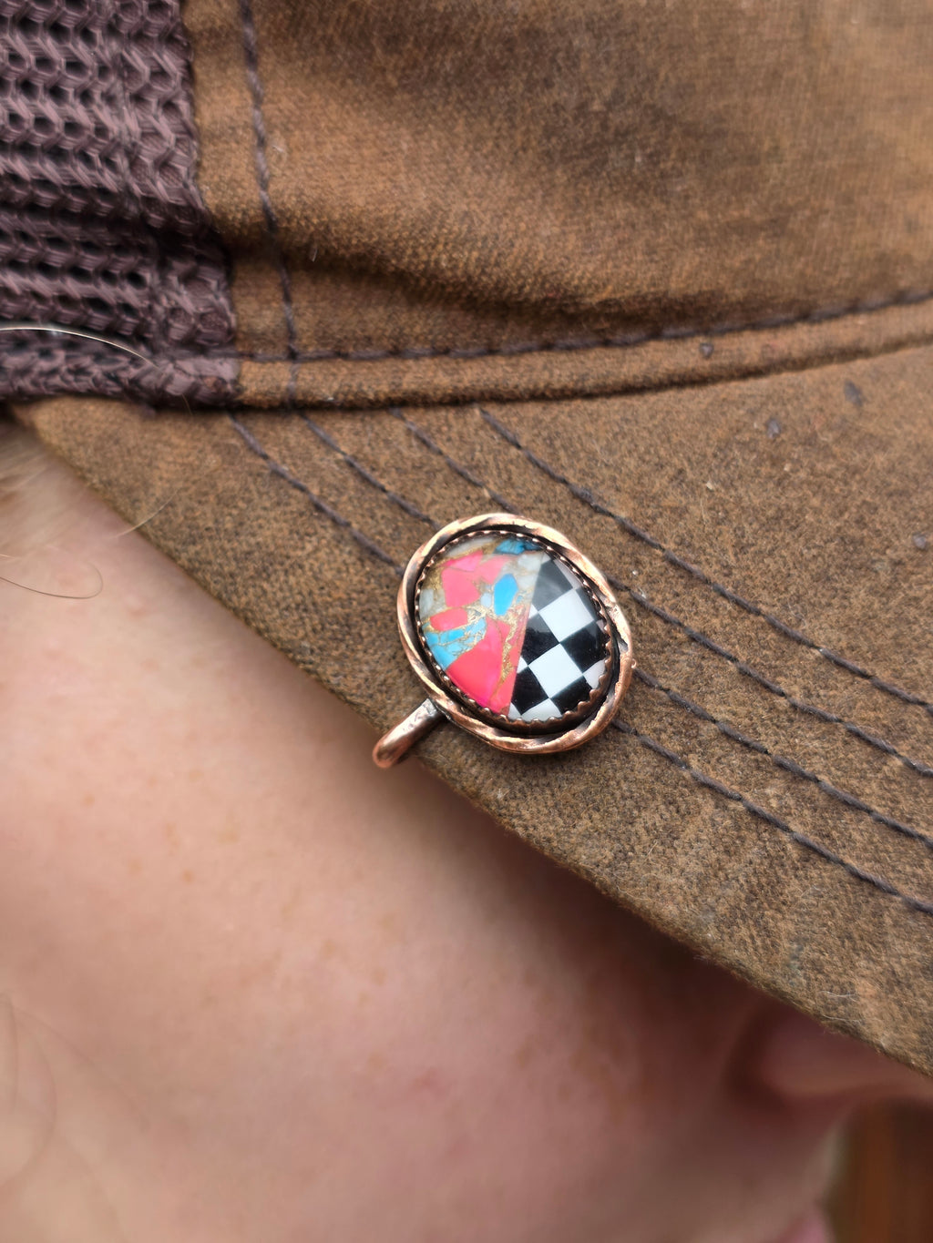 Copper Hat Clip- Onyx-Opal-Cotton Candy Mojave