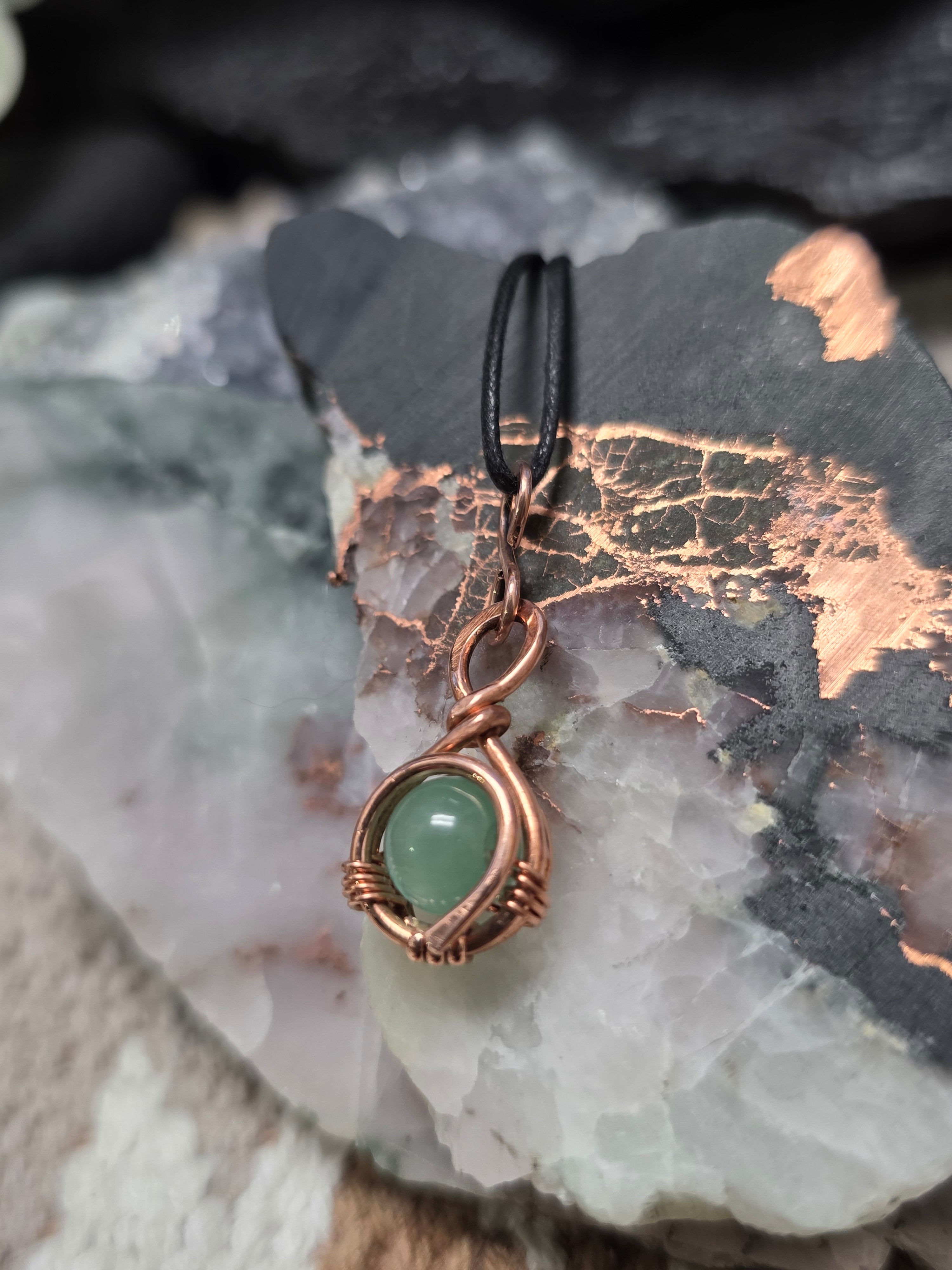 "Orbit" Aqua Cats Eye Pendant