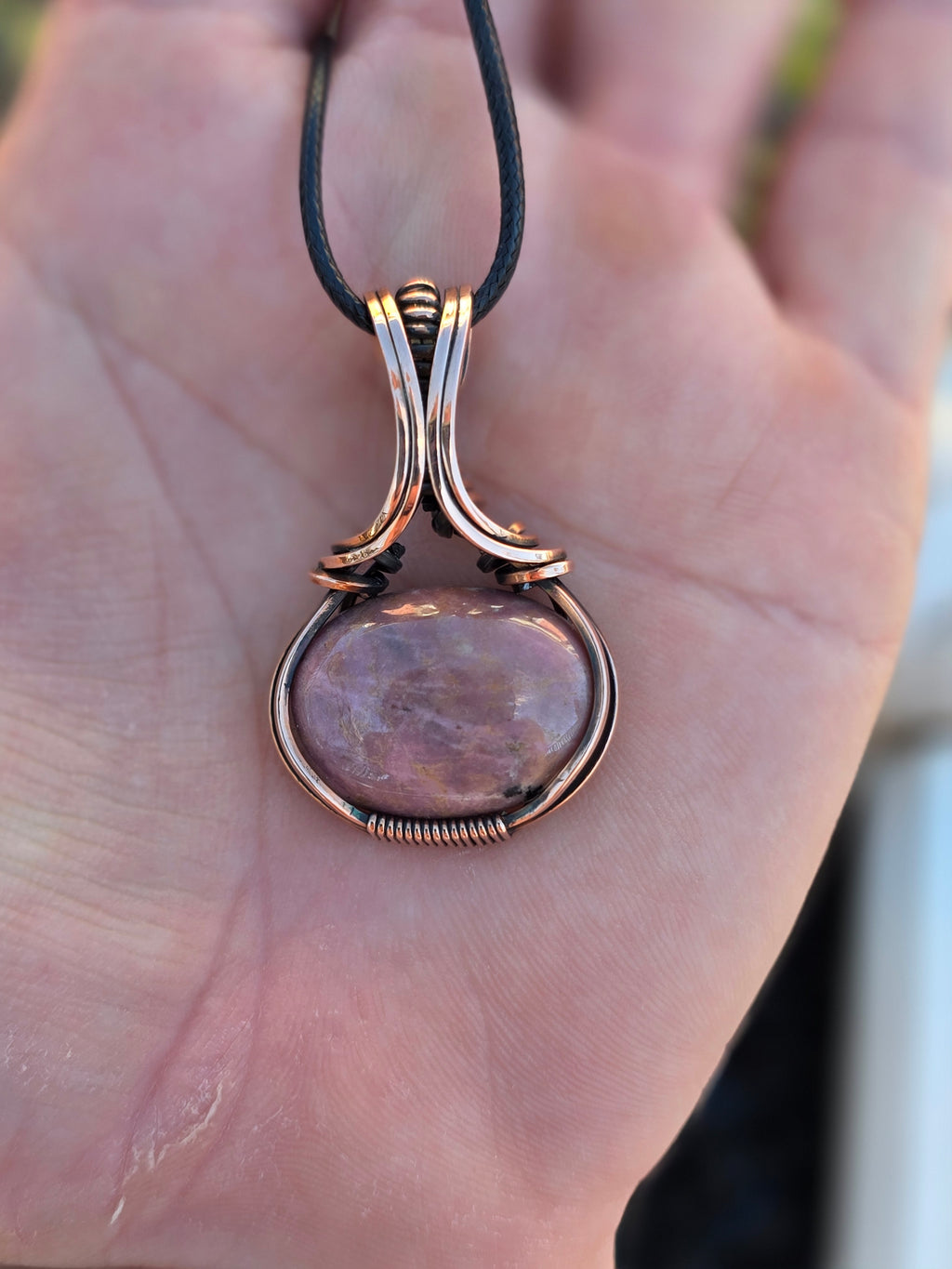 Rhodonite wrapped Copper