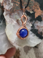 "Orbit" Blue Cats Eye Pendant