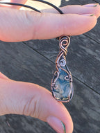 Moss Agate Copper Pendant