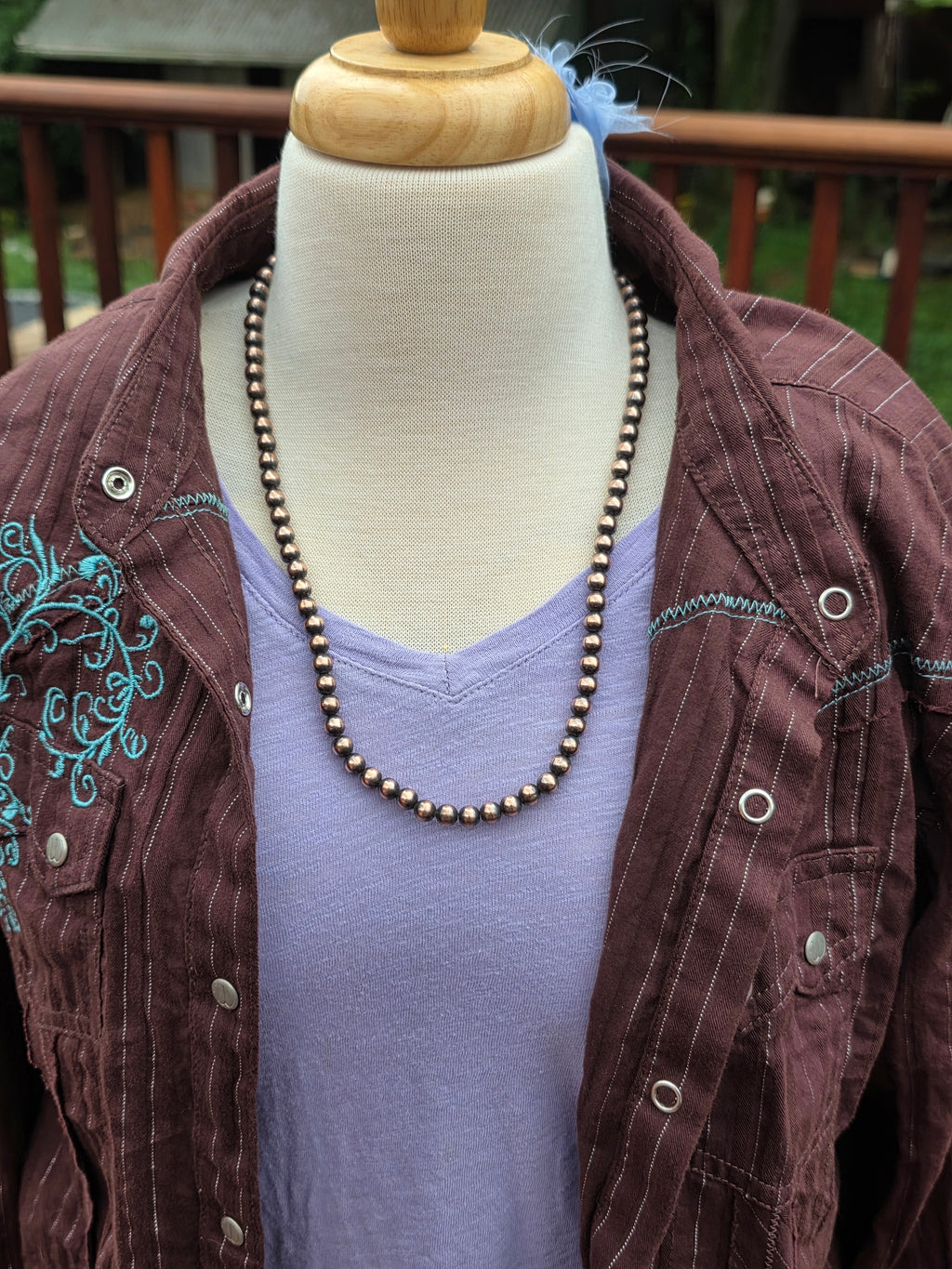 21" Copper 6mm Beaded