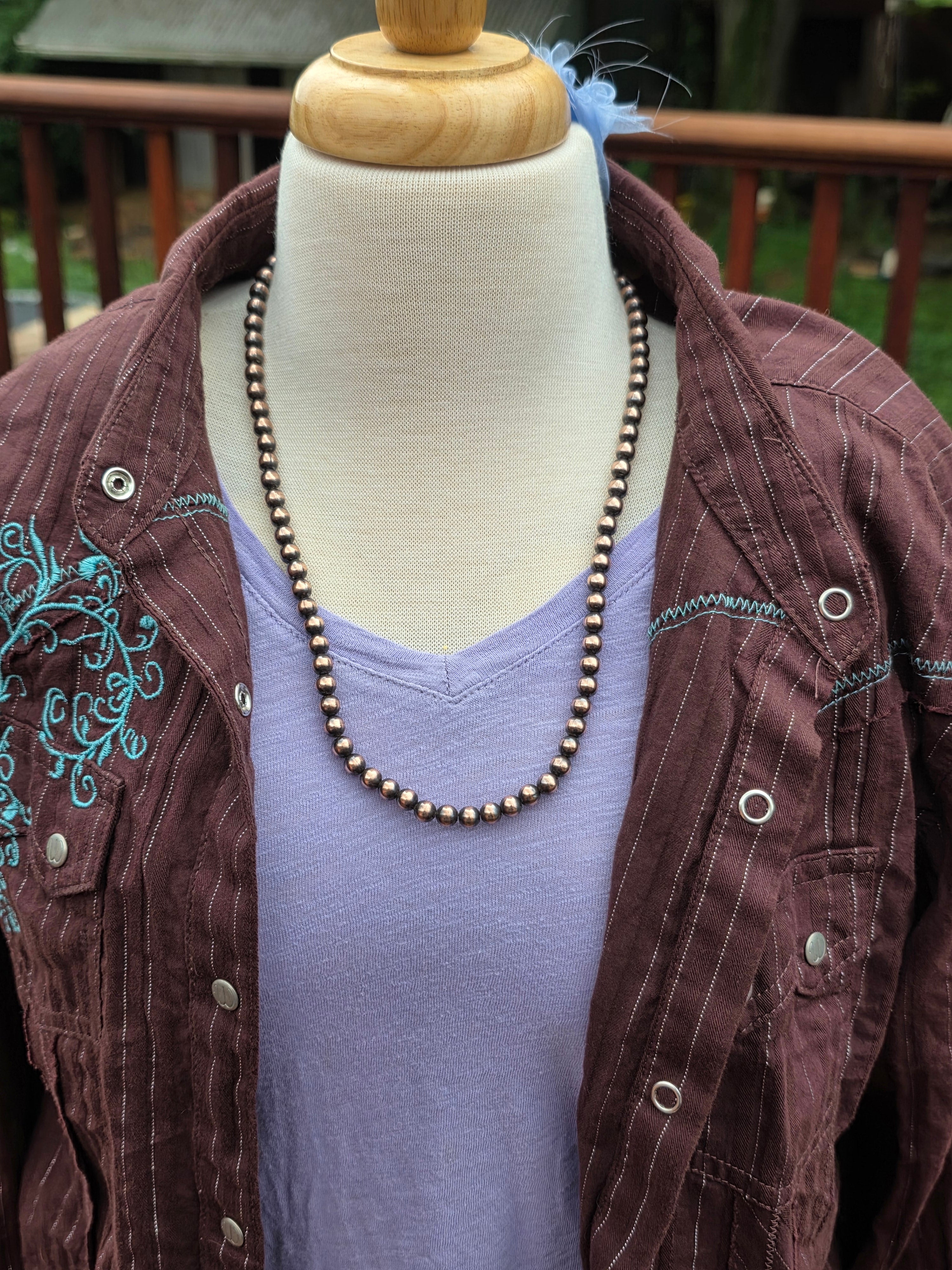21" Copper 6mm Beaded