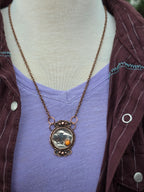 Copper Buffalo Nickel Necklace – Southwest Coin Pendant with Spiny Oyster – 18 Inch