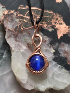 "Orbit" Blue Cats Eye Pendant