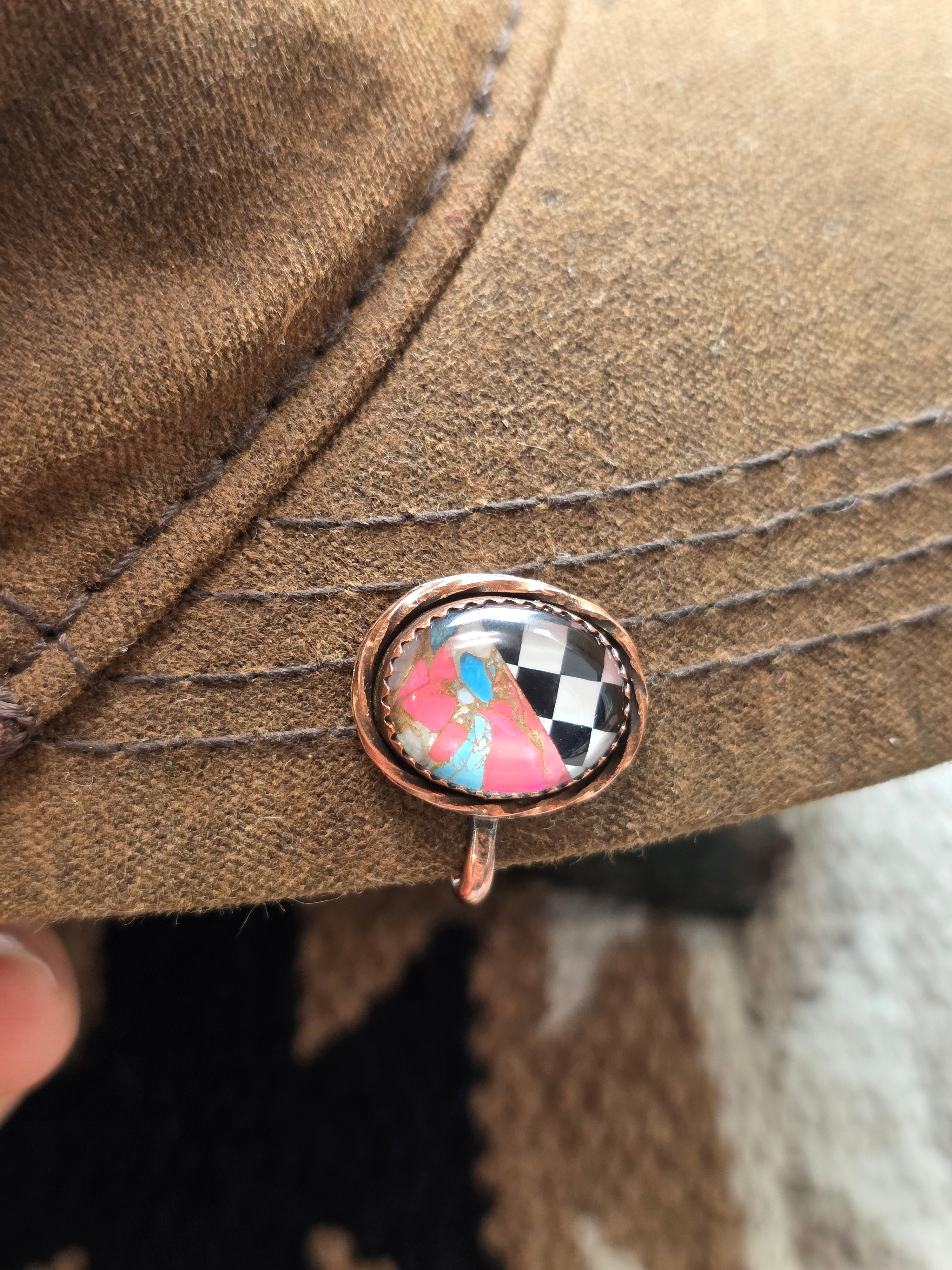 Copper Hat Clip- Onyx-Opal-Cotton Candy Mojave