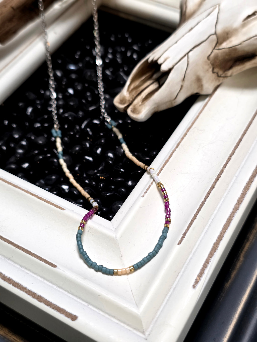 Layering Seed Bead Necklace - Minimalist Elegance