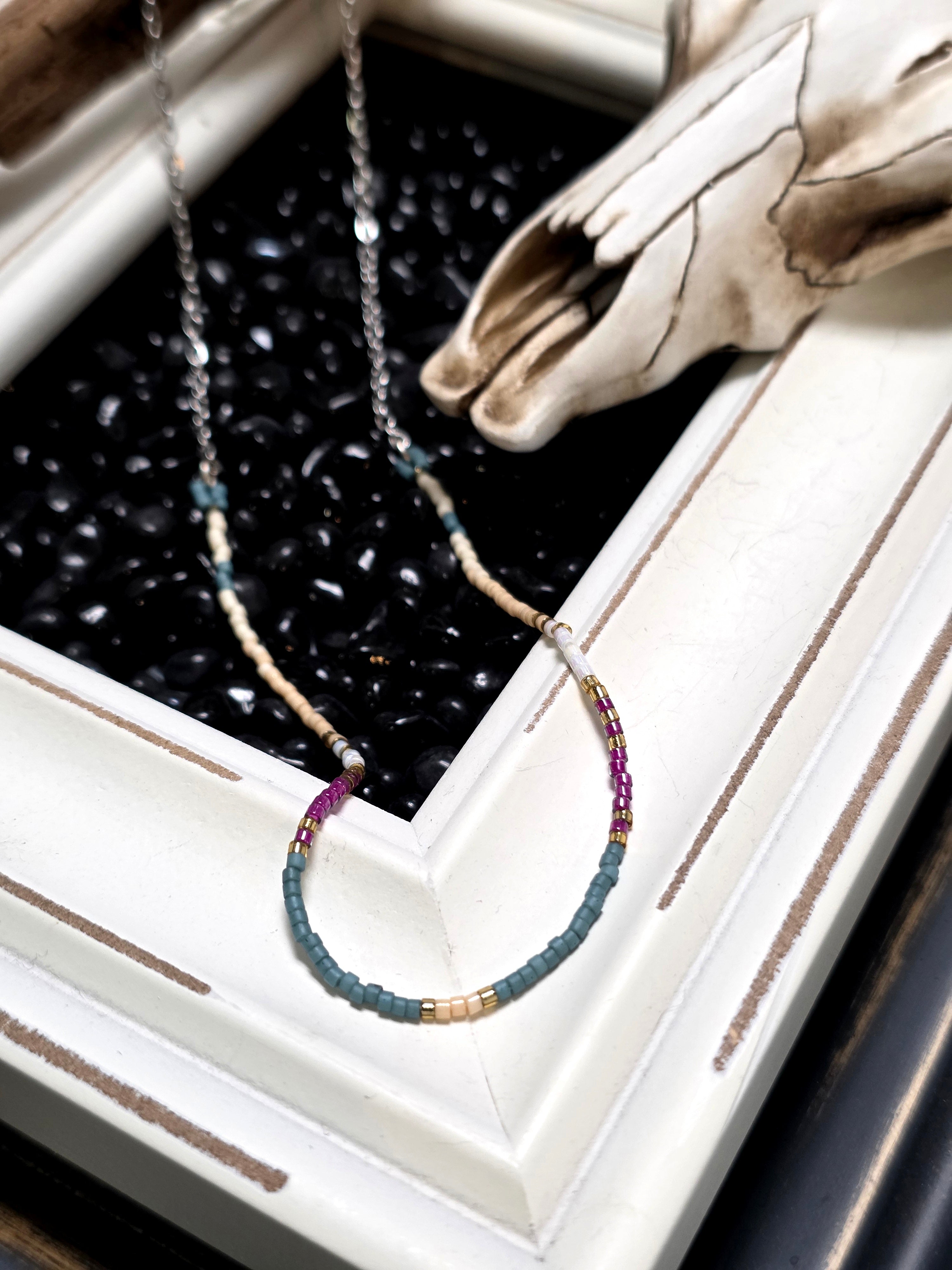 Layering Seed Bead Necklace - Minimalist Elegance