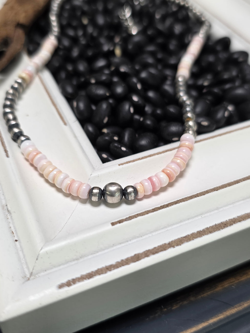 Pink Conch and Sterling Choker