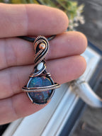 Handpainted Aurora Glass Pendant -