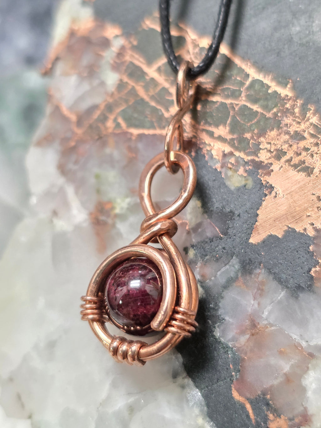 "Orbit" Garnet Pendant