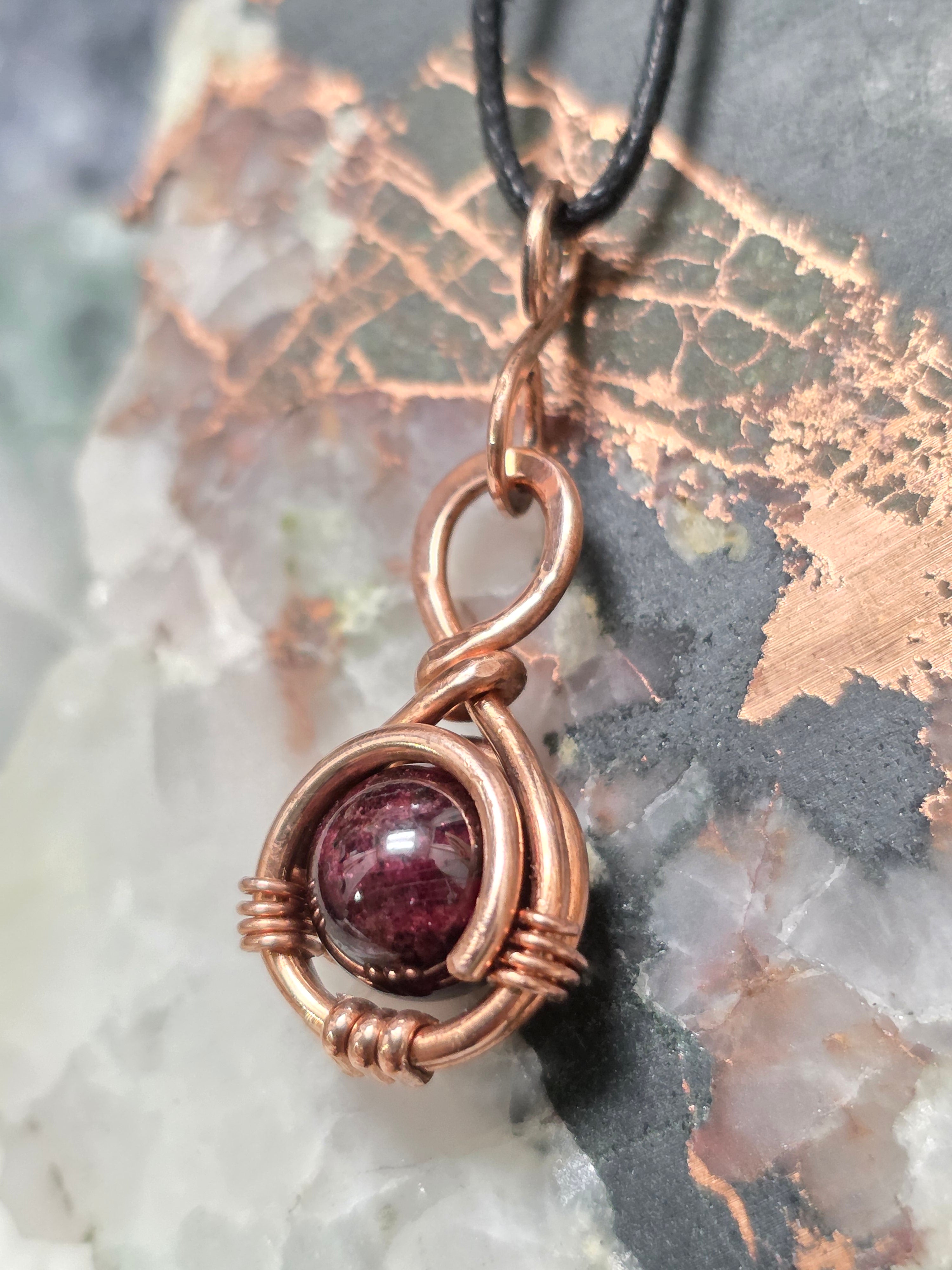 "Orbit" Garnet Pendant